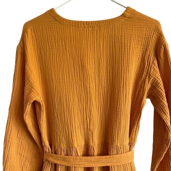 NA-KD V-Neck Dress, Mustard Yellow, Size 8 - Picture 6 of 10